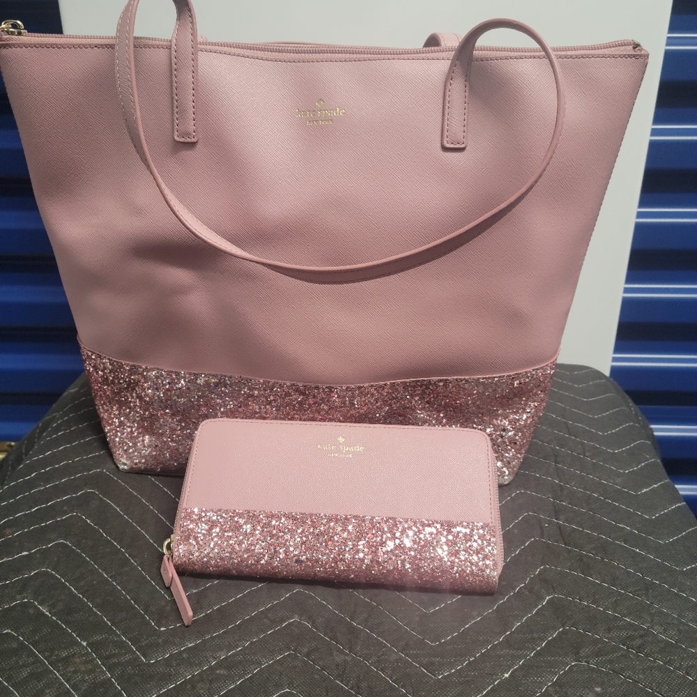 Kate Spade "All that Glitters" tote w/matching wallet